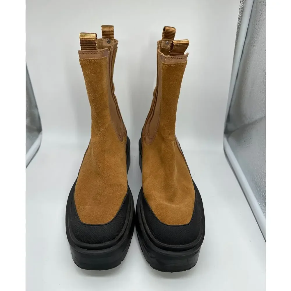 Sam Edelman Lulia Chelsea Boots Camel Suede Brown Water Resistant Sz 7 Pull On - Picture 4 of 10